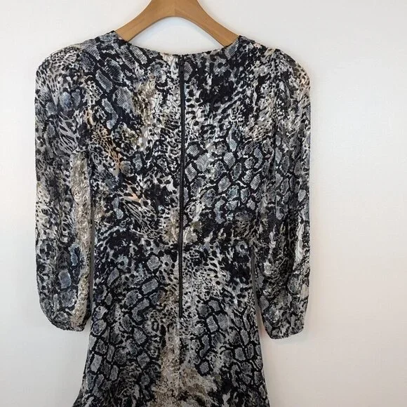 Alice+Olivia Coco Burnout Midi Crepe de Chine Silk Dress, Sz 0 - Picture 2 of 9